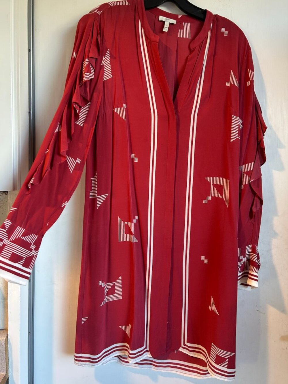 Joie - Red Long Sleeve Printed Dress